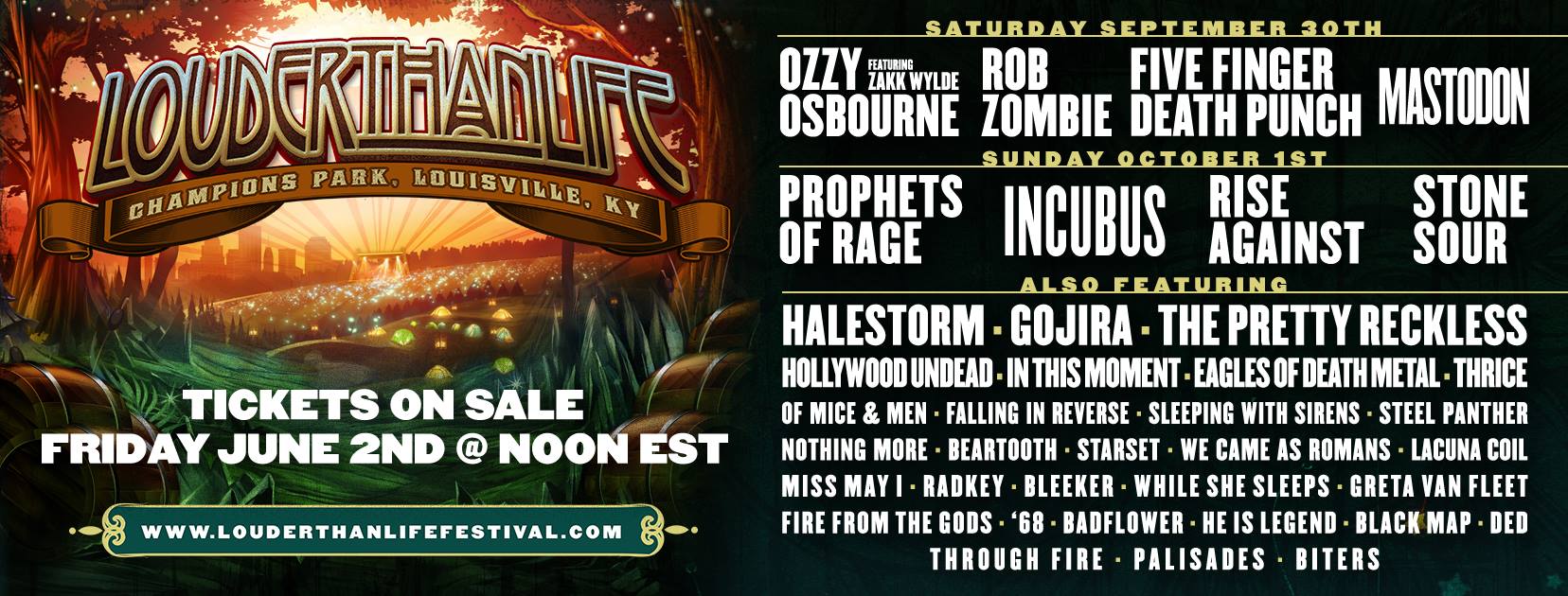 Louder Than Life Festival Lineup Announced with Ozzy Osbourne, Prophets