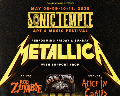 Metallica To Headline Sonic Temple Art & Music Festival