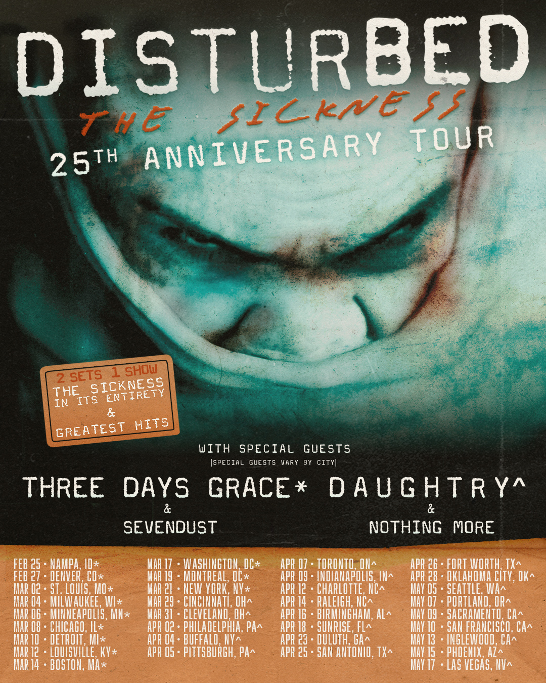 Disturbed 25th Anniversary Tour