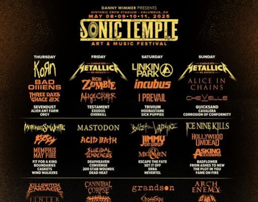 Sonic Temple 2025 Lineup Announced ft. Metallica, Linkin Park, Korn Sonic Temple 2025