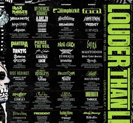 LOUDER THAN LIFE 2026 Announced ft. Iron Maiden, My Chemical Romance, more Louder Than Life 2026